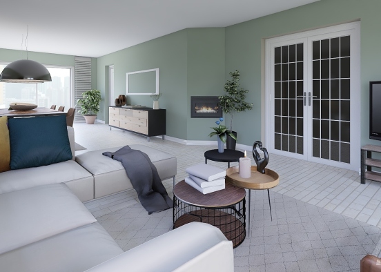 Living Room Transformation Design Rendering