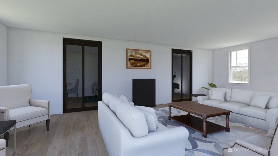Nina Living Room 3d design renderings