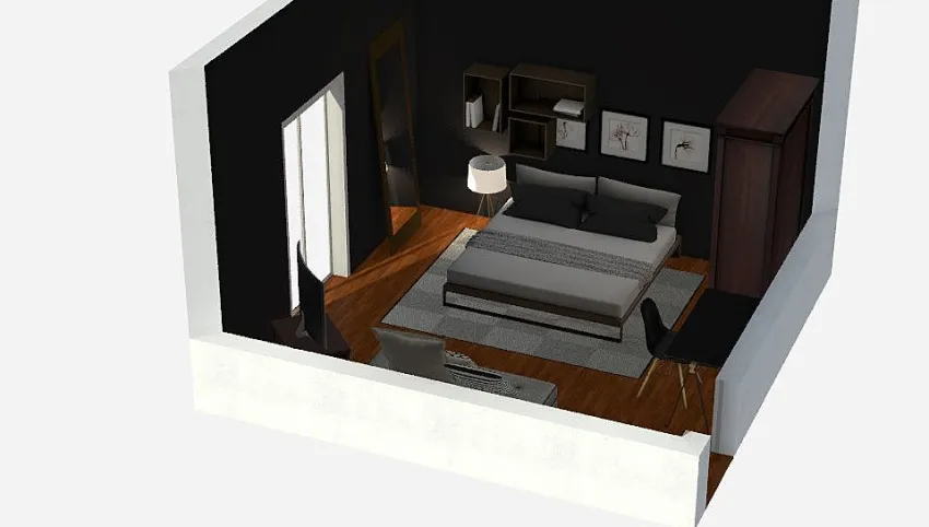 Carlotta's bedroom_Loft style 3d design picture 0
