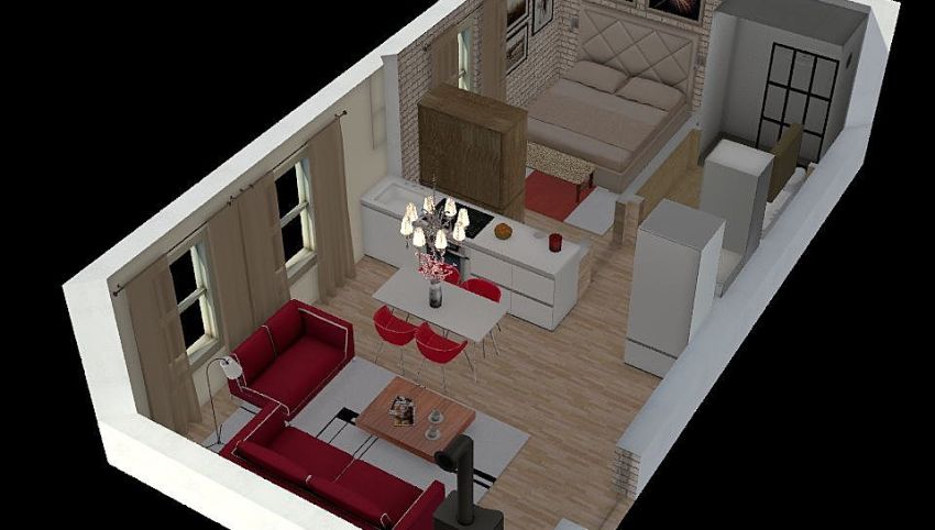 Bilocale di 43 mq: mini spazi ben sfruttati, nella casa con tanta luce 3d design picture 0