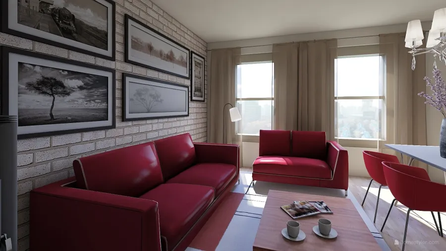 Bilocale di 43 mq: mini spazi ben sfruttati, nella casa con tanta luce 3d design renderings