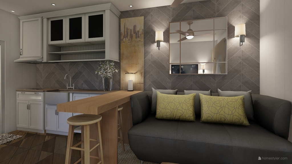 22 SQM Studio Unit by The Designer at Heart 3d design renderings