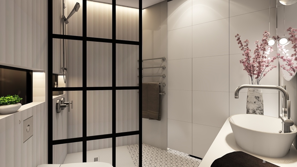 Modern Bauhaus A Penthouse in Spain White Beige 3d design renderings