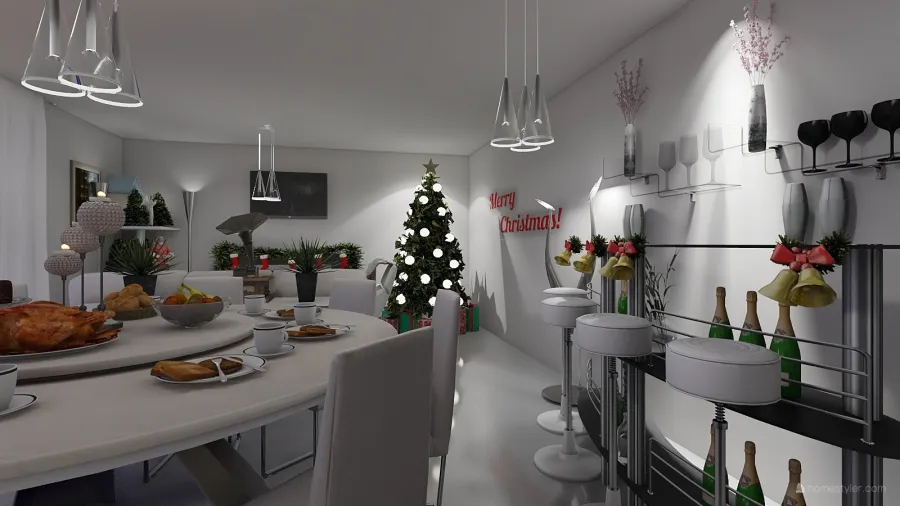 Christmas night 3d design renderings