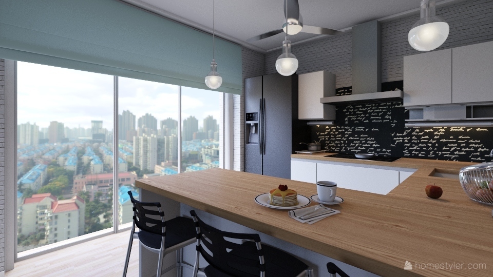 Modern Modern apartment  Blue White 3d design renderings