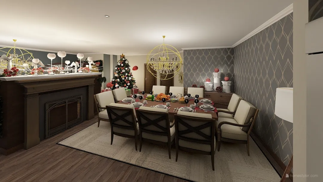Vacation Christmas home 3d design renderings