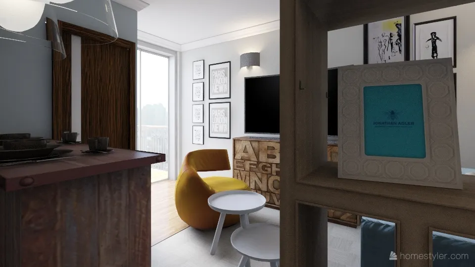 Mini casa: 55 mq ben sfruttati 3d design renderings