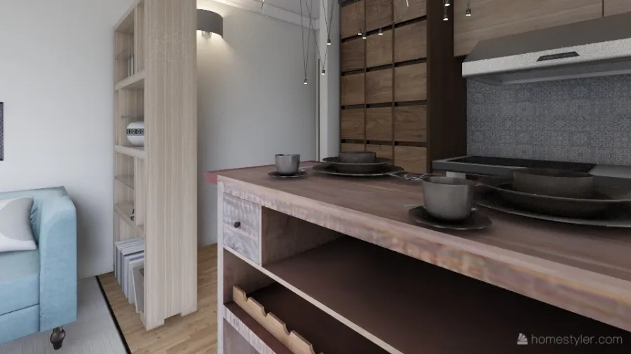 Mini casa: 55 mq ben sfruttati 3d design renderings