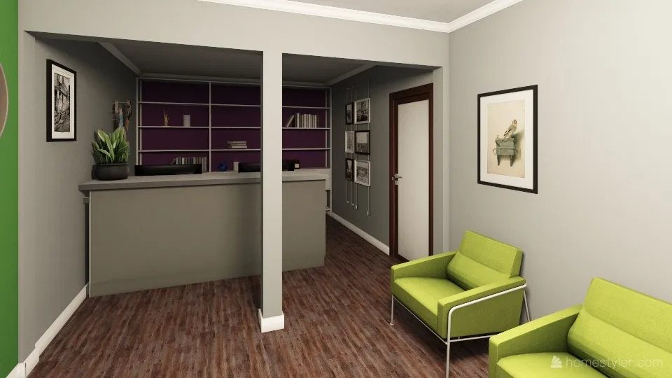 office option double wall 2 3d design renderings