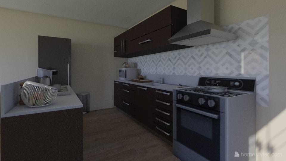 kuchyně/obývák 3d design renderings