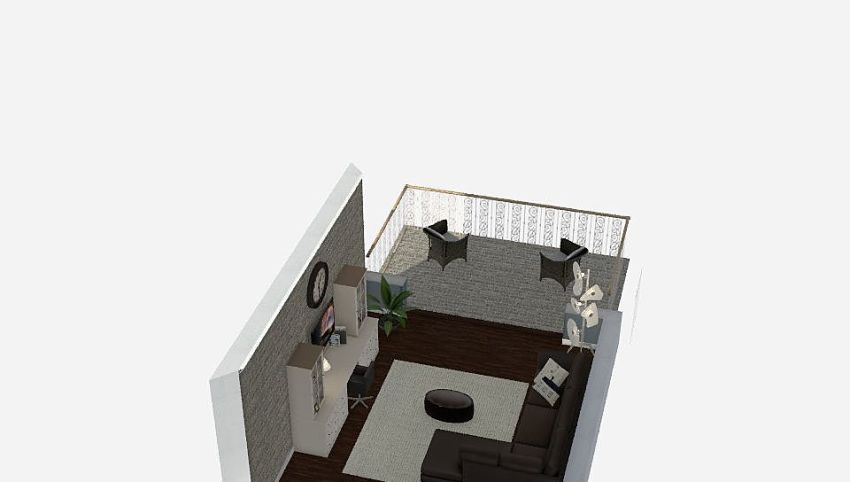 Living room with deck 3d design picture 0
