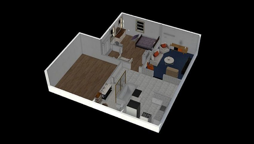 1BEDROOM 3d design picture null