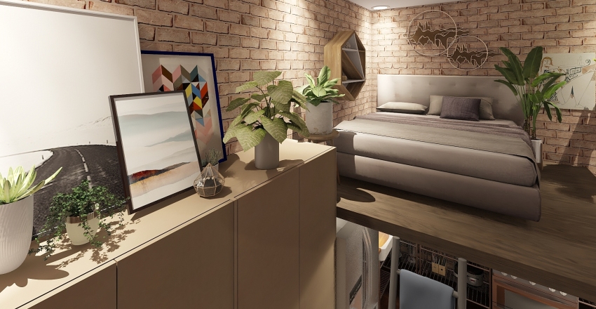 Teeny Tiny Loft Interior Design Render