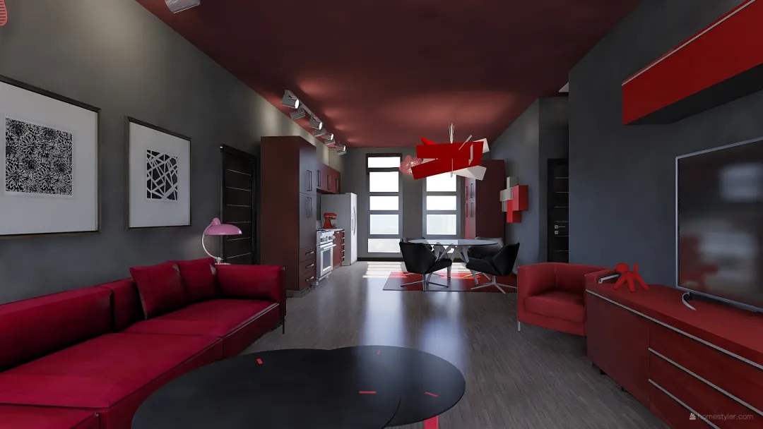 Black and Red 3d design renderings