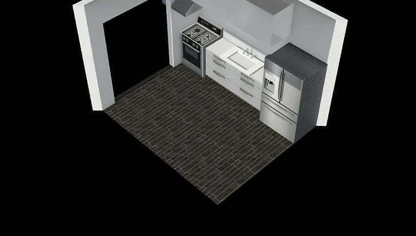  Straight Line Kitchen 3d design picture 12.21