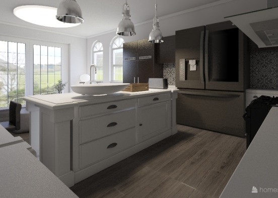 DEMO Living Room-Kitchen Area Design Rendering