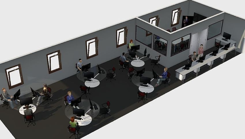 Peel - BI & IT Office - round desks 3d design picture 107.37
