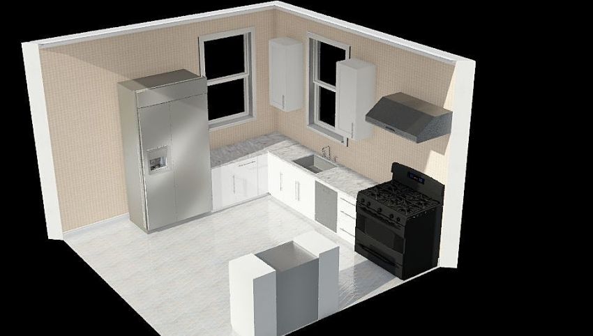 U Shape Kitchen 3d design picture 14.52