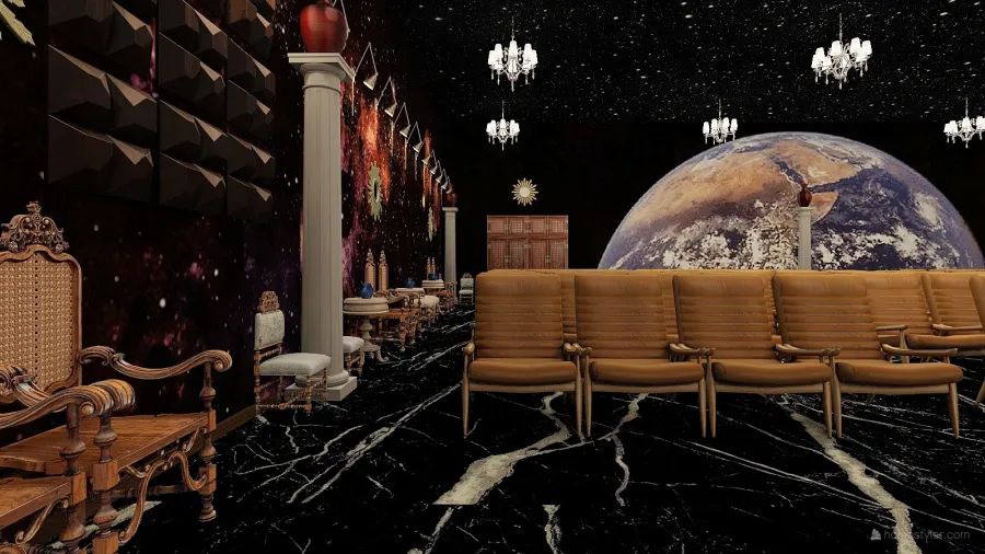 The king's chamber of the universe 3d design renderings