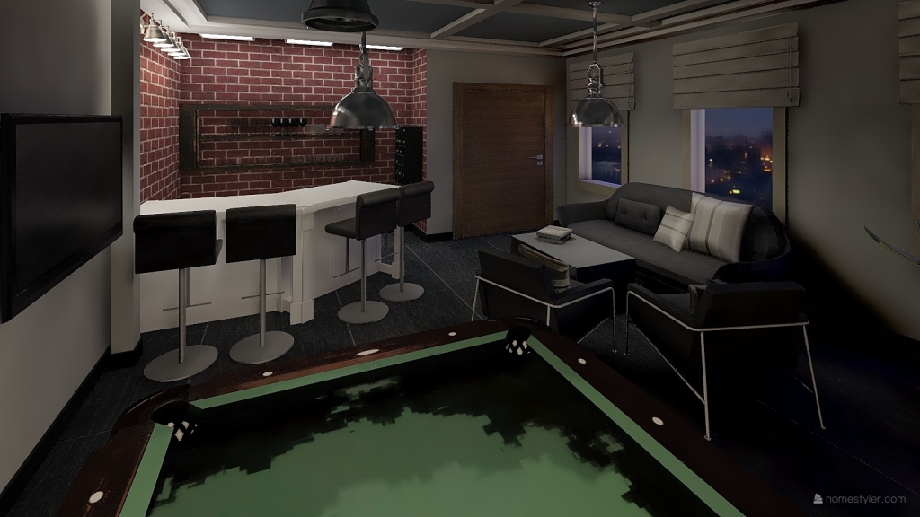 Little Bachelor Apartment 3d design renderings