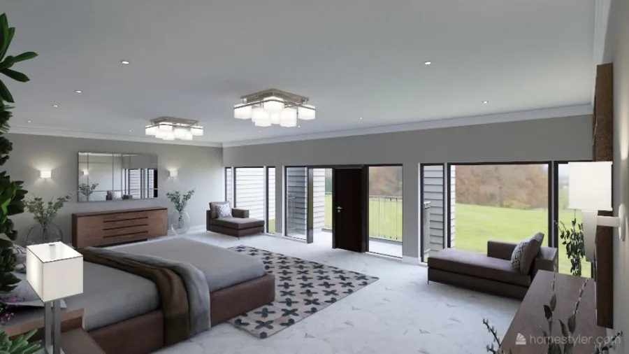 Modern Country Manor (UPSTAIRS) 3d design renderings