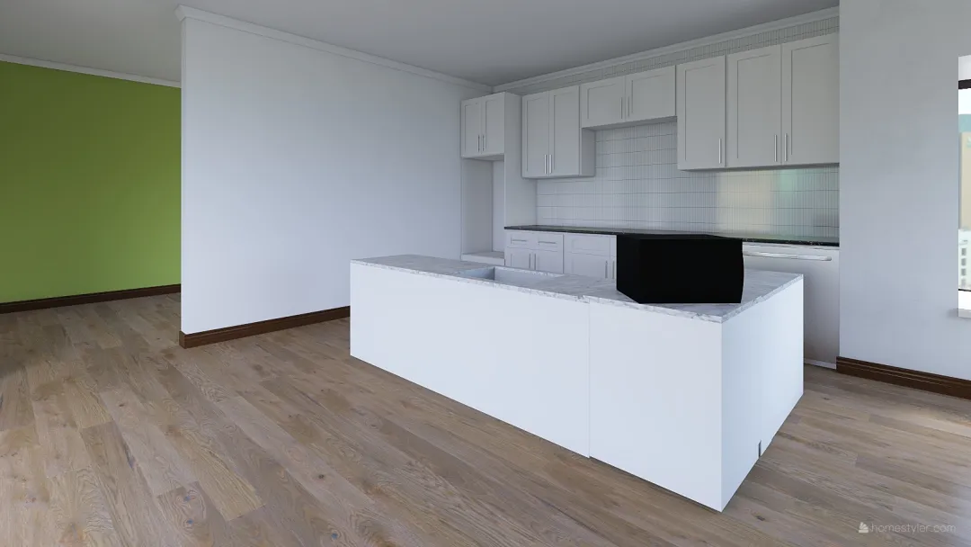 kitchen set 3d design renderings