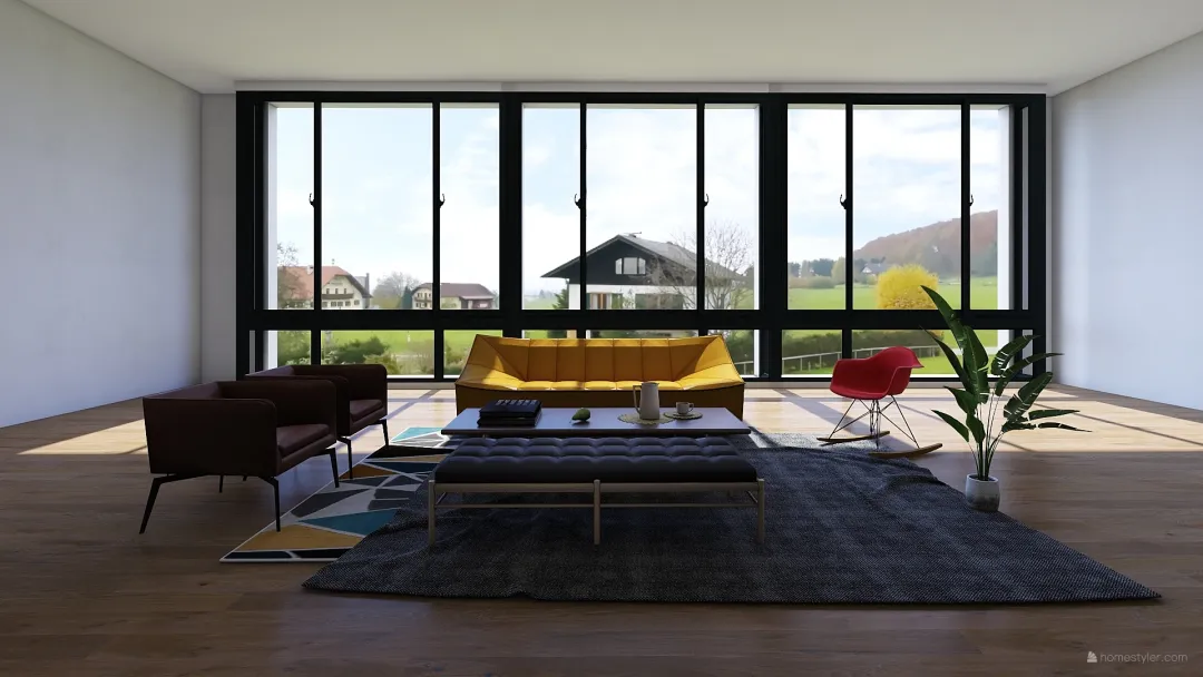 Living Room in Progress 3d design renderings