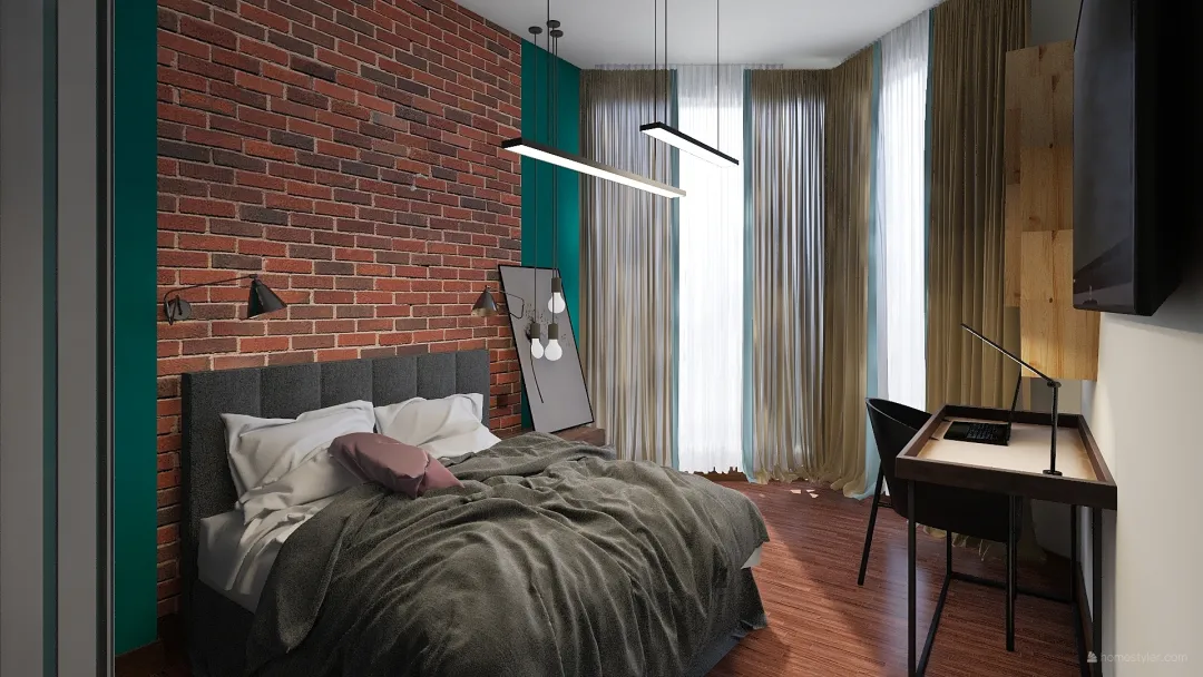спальня 2 3d design renderings