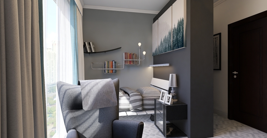 Bachelors Studio Apartment Design Interior Design Render
