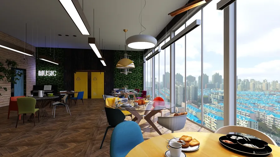 cafe 3d design renderings