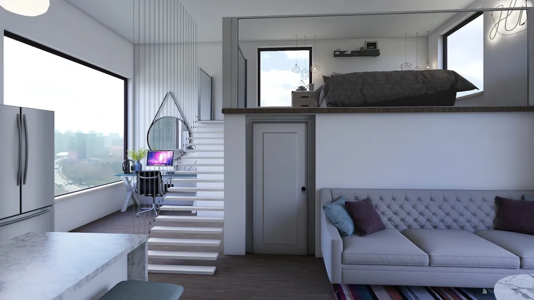 Small Loft Apartment 3d design renderings
