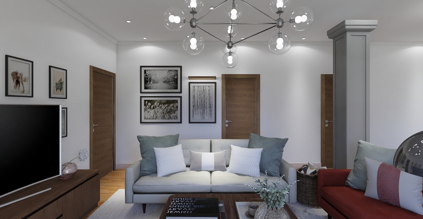 The Red sofa project by The Style Brush Interior Design Render
