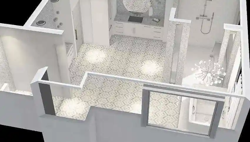 All-White Luxury Bathroom  3d design picture 39.08