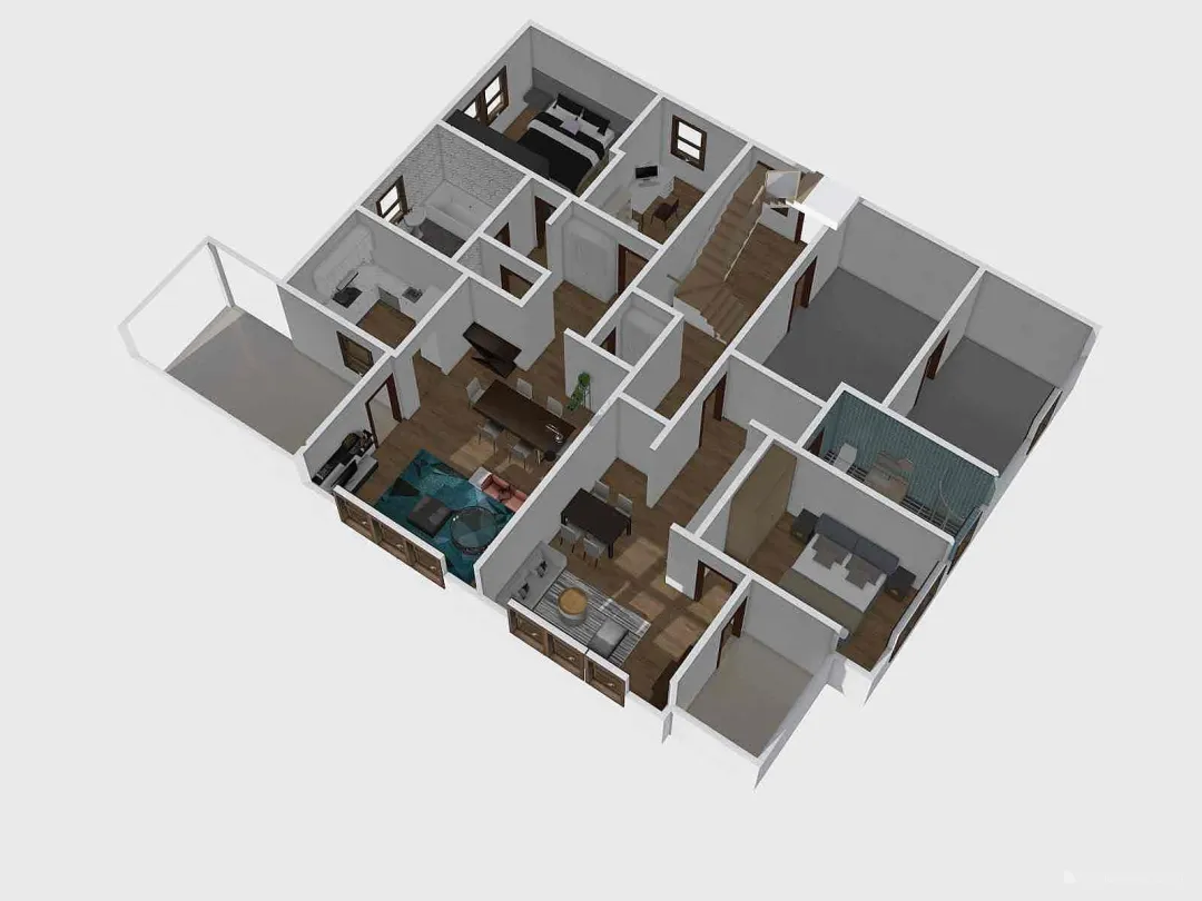 HOUSE FLOOR 1 3d design renderings