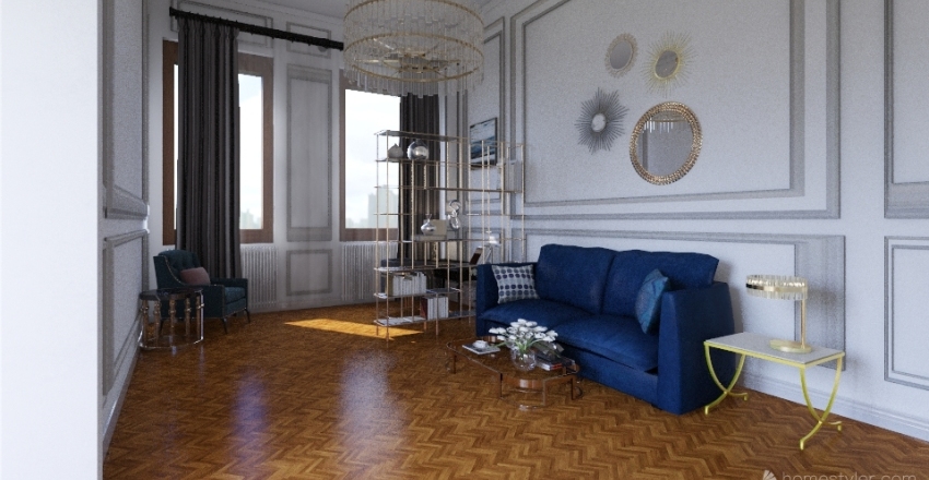 Living room in St Petersburg project Interior Design Render