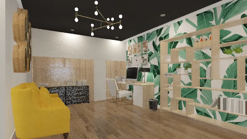 Scandinavian Home Office 3d design renderings