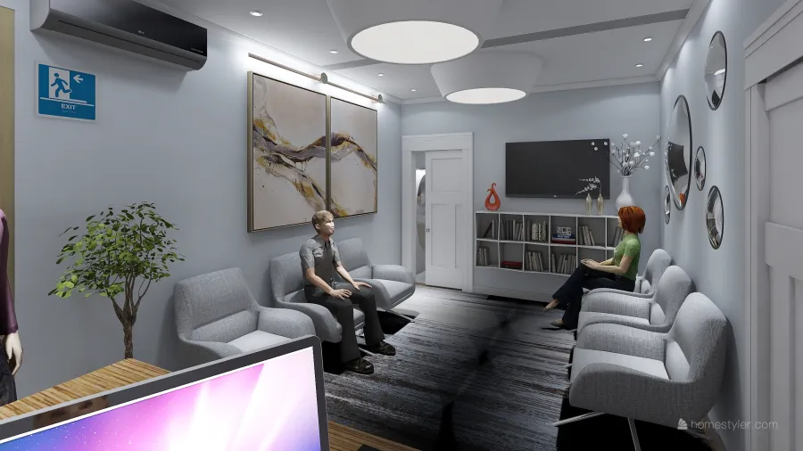 sala de espera y reception 3d design renderings