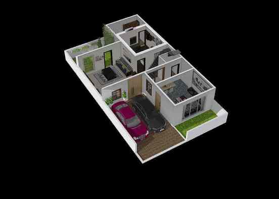 Small Traditional House  Design Rendering