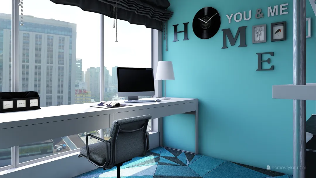 minimalist office 3d design renderings