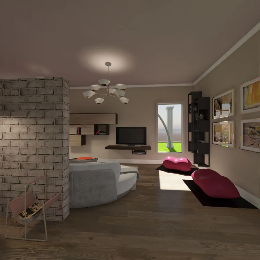 Living, Lounge , Dining & Kitchen 3d design renderings