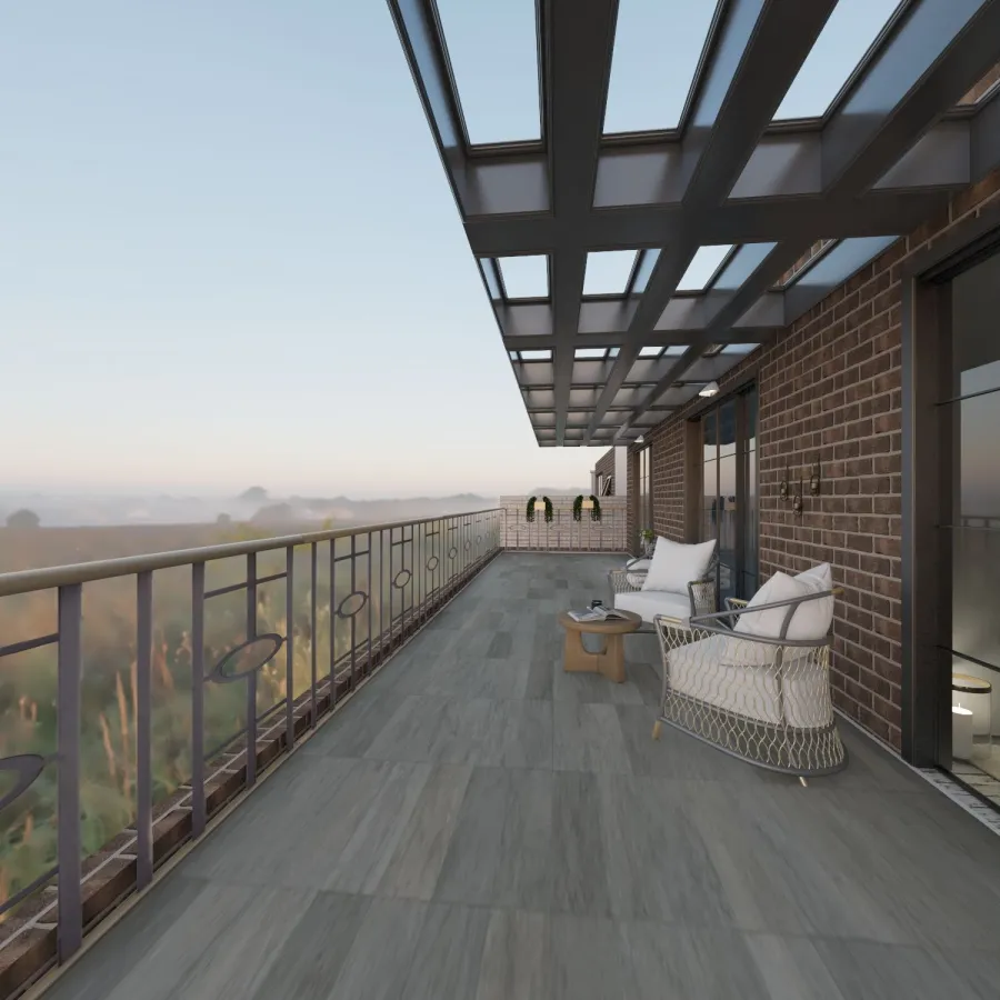 Porch & Balcony 2md Floor 3d design renderings