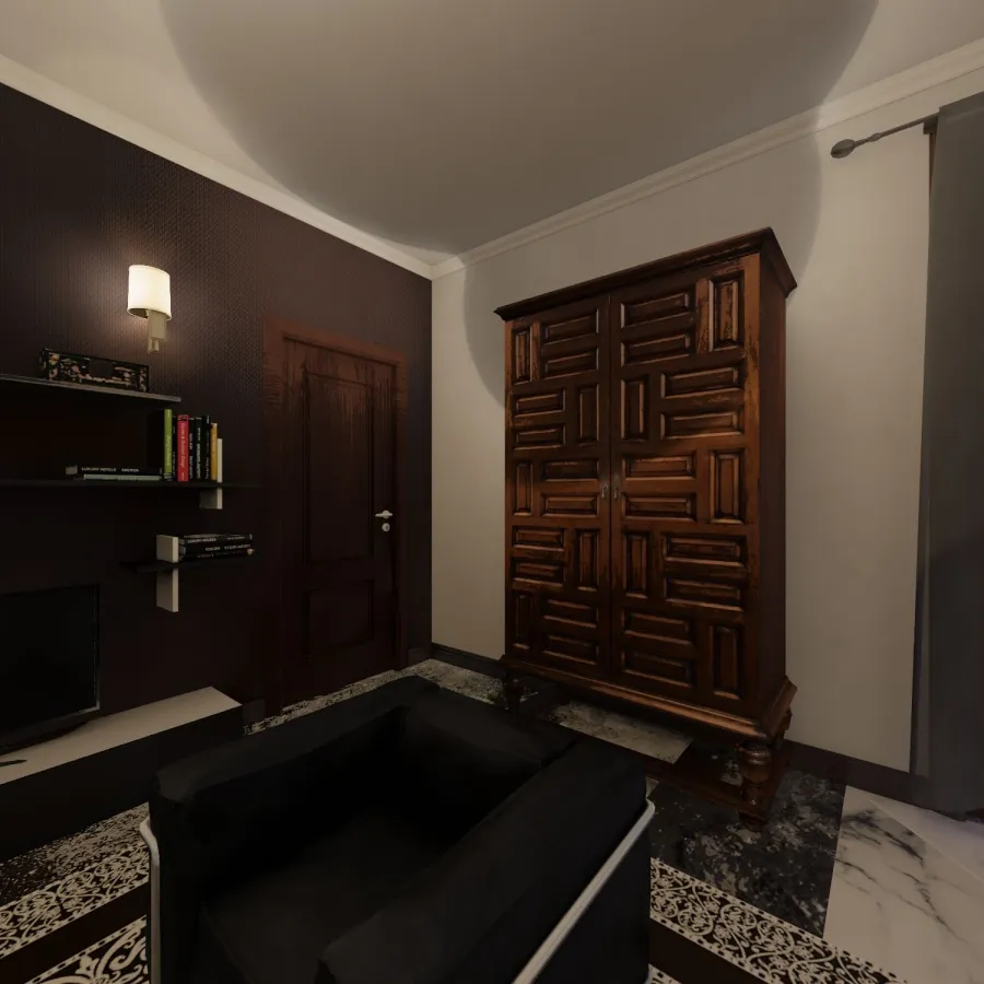 Chambre Brune 3d design renderings