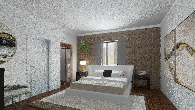 Master bedroom with bath 3d design renderings