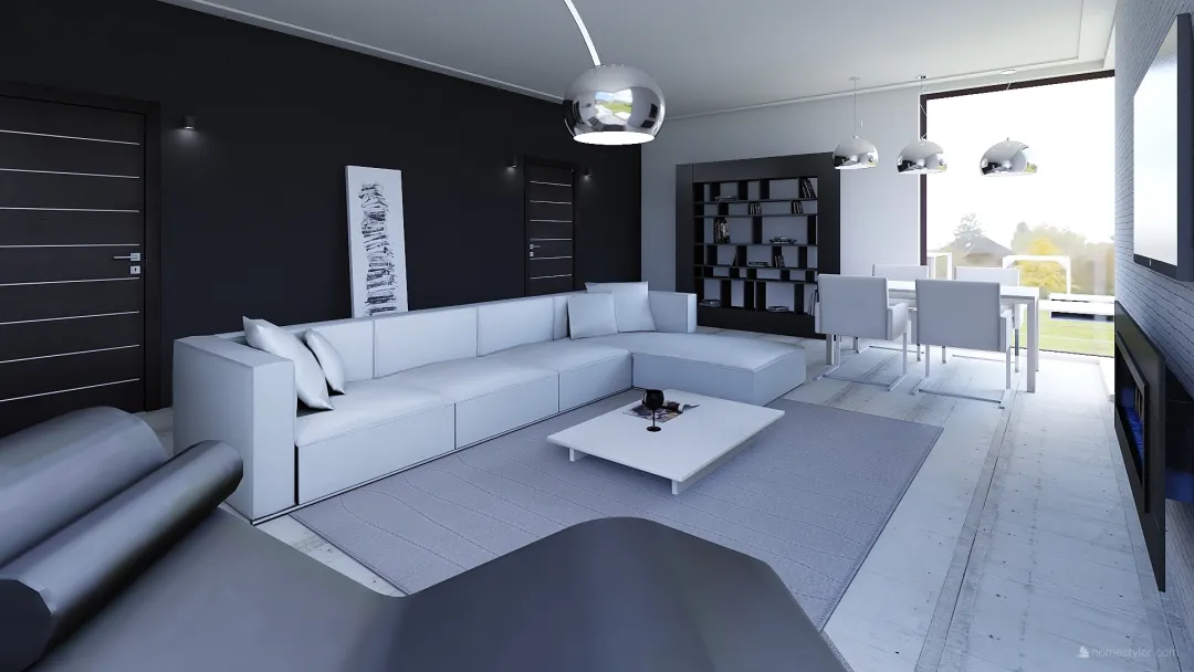 salon estilo minim 3d design renderings