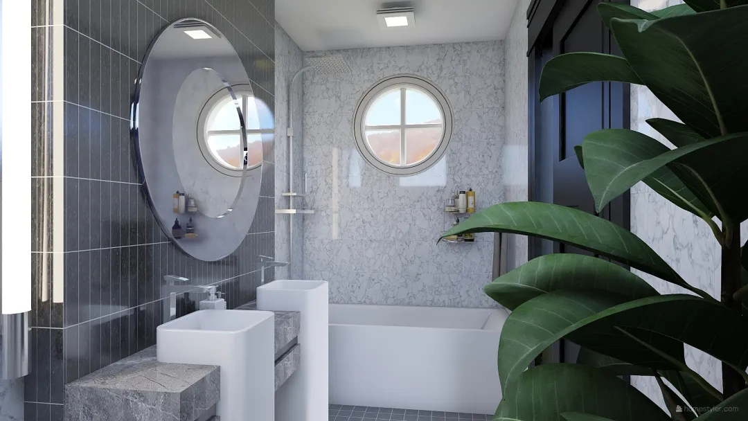 Elegant bathroom design 3d design renderings