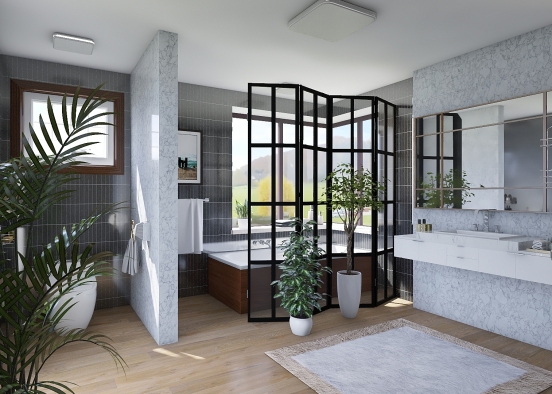 Modern Style Bathroom Design Rendering