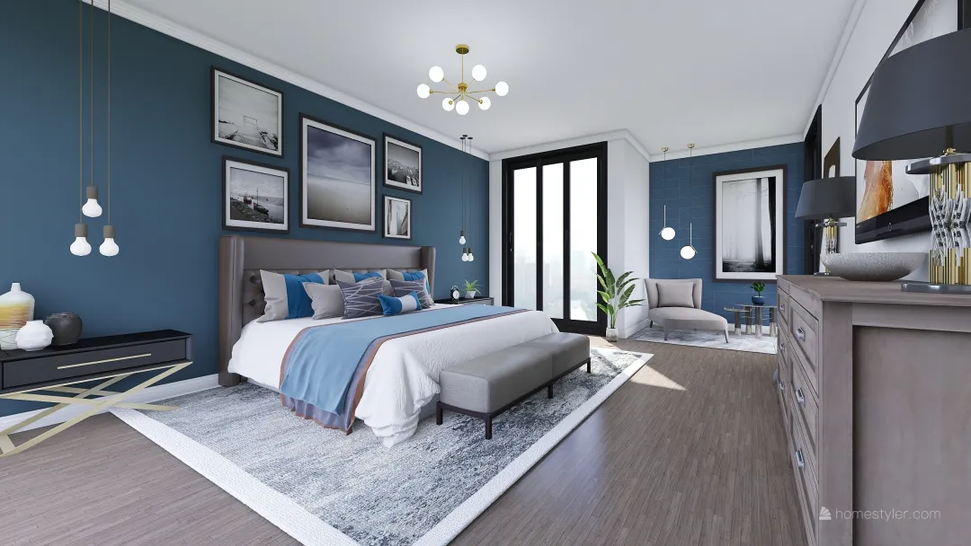 Moody Bedroom 3d design renderings
