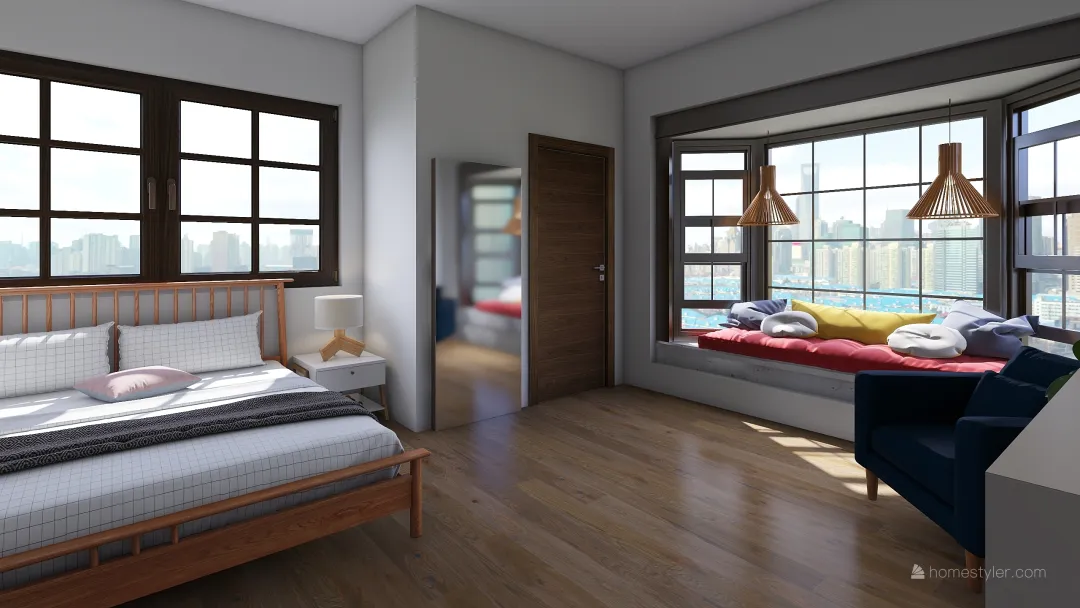 Teen Bedroom 3d design renderings