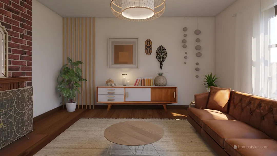 Boho Living Room 3d design renderings