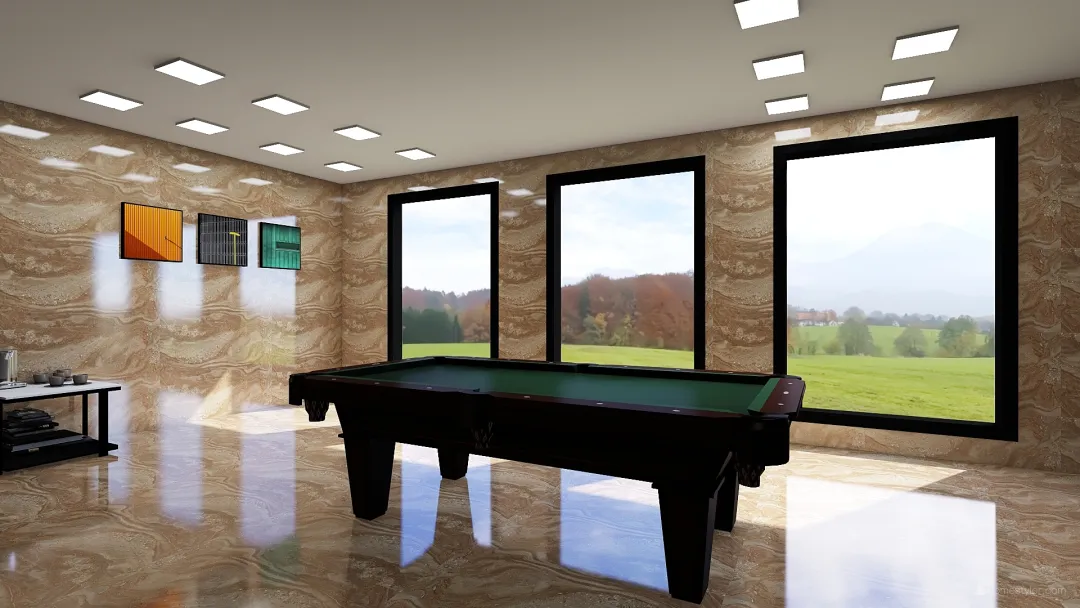 billiard 3d design renderings